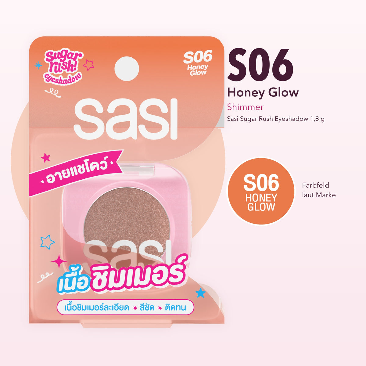 Sasi Sugar Rush Eyeshadow 1.8 g | S06 Honey Glow