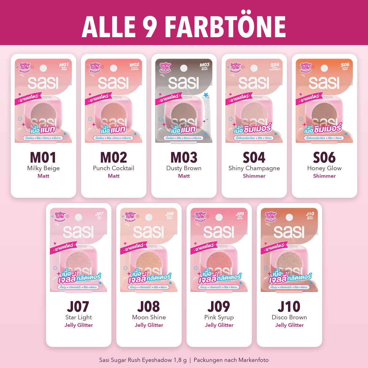 Sasi Sugar Rush Eyeshadow 1.8 g | All shades