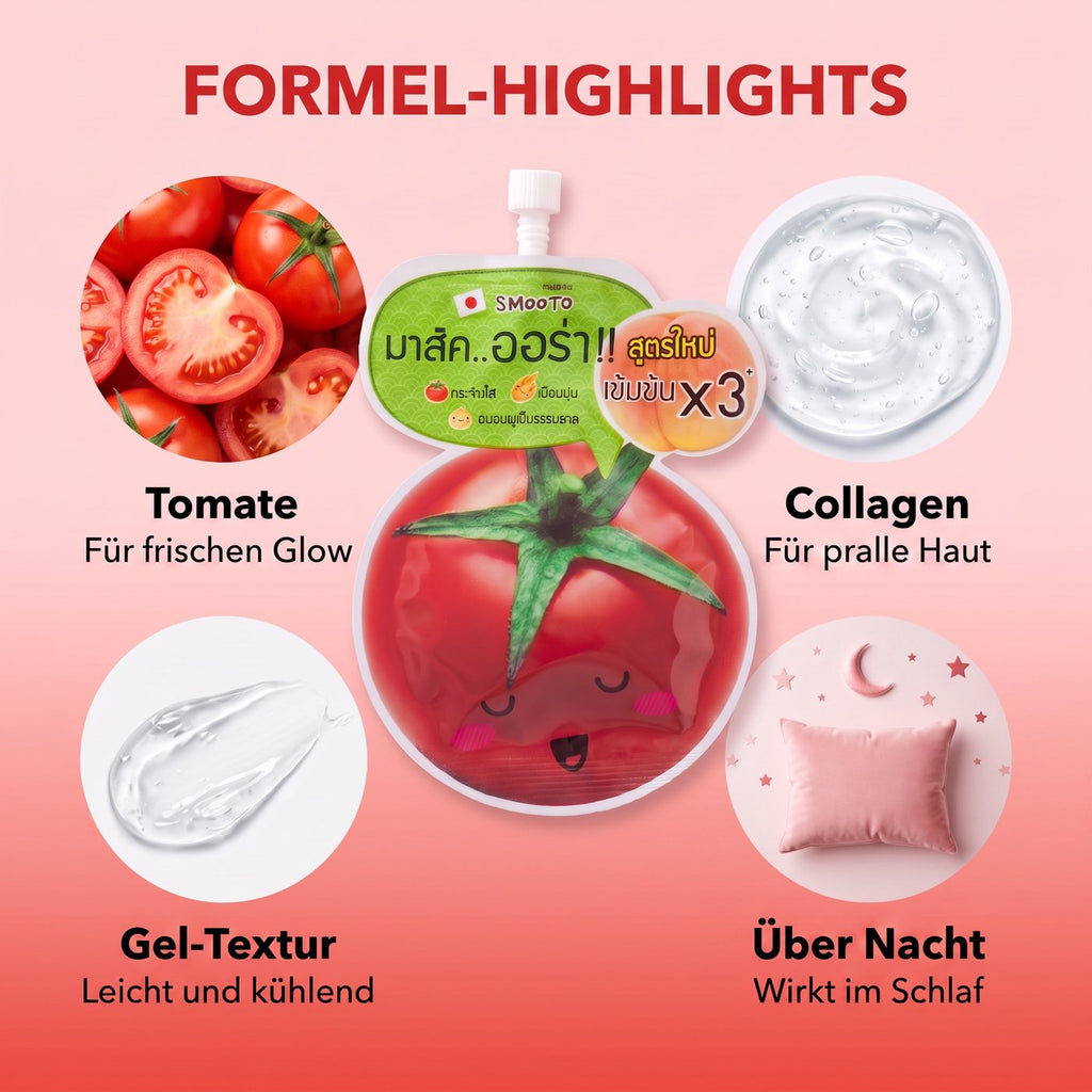 Smooto Tomato Collagen Sleeping Mask (10 g) | Formula highlights