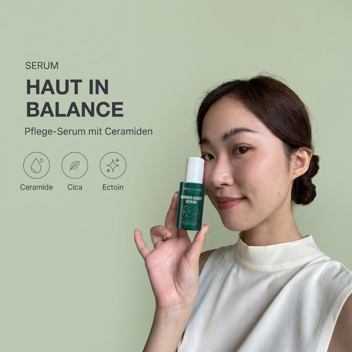Srichand Barrier Boost Serum 30 ml | Model with product