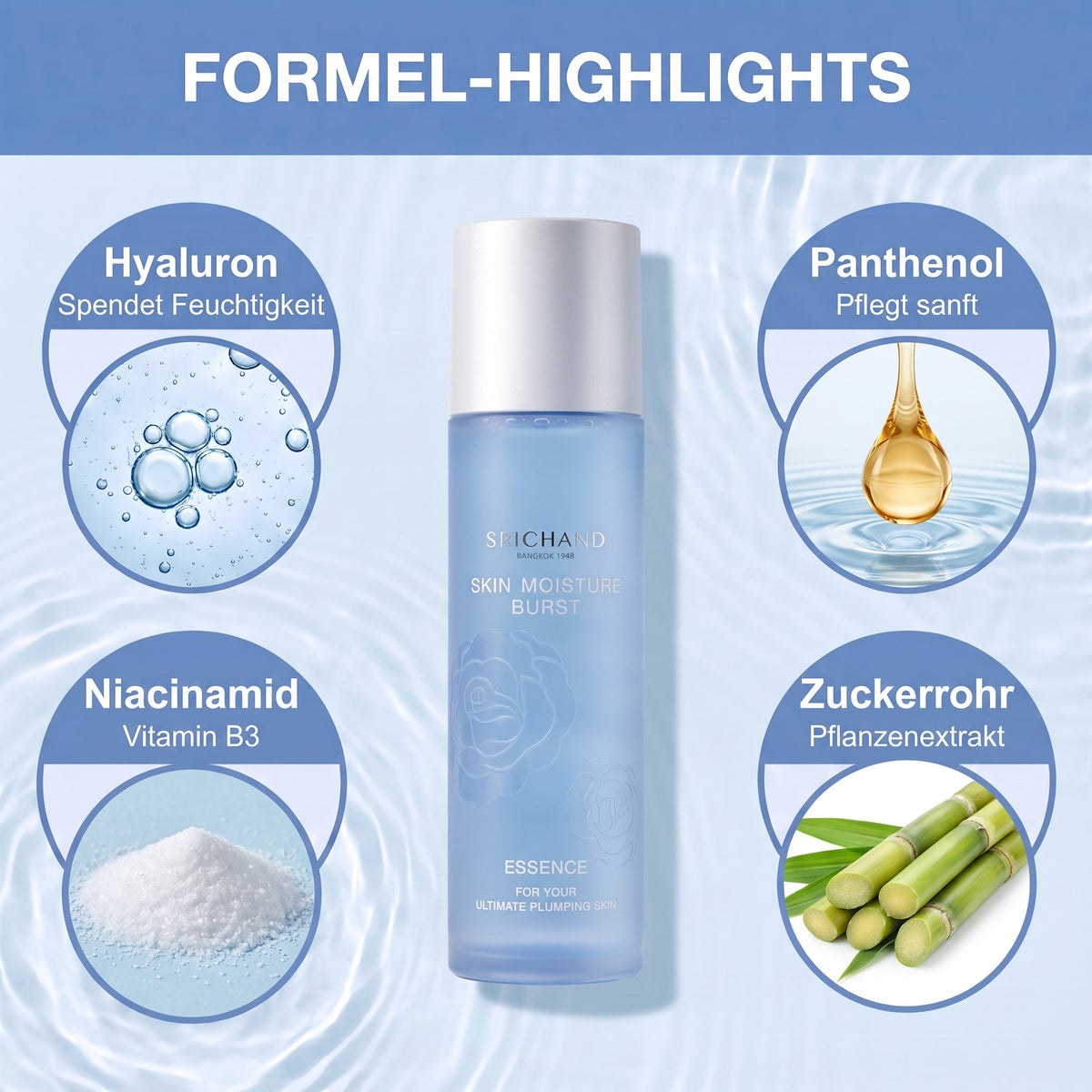 Srichand Skin Moisture Burst Essence 150 ml | Formula highlights