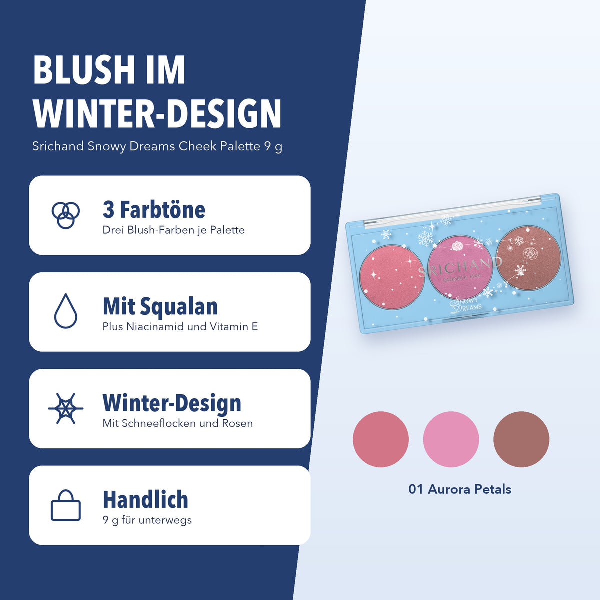 Srichand Snowy Dreams Cheek Palette 9 g | Vorteile