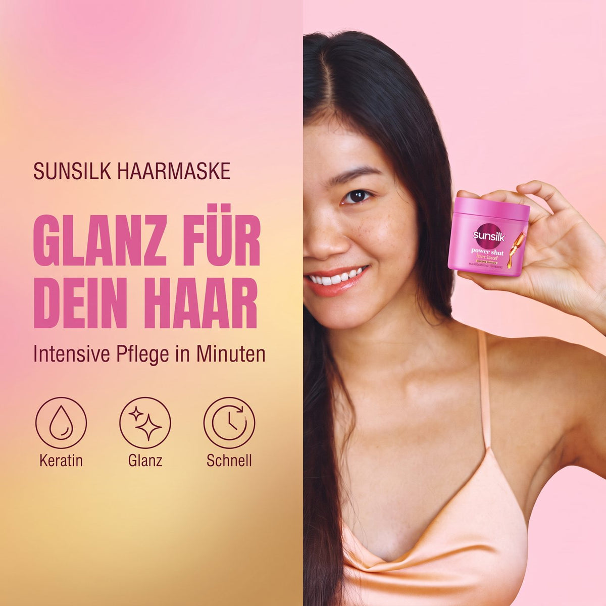 Sunsilk Hair Mask Thai Edition (250 ml) – Model with product