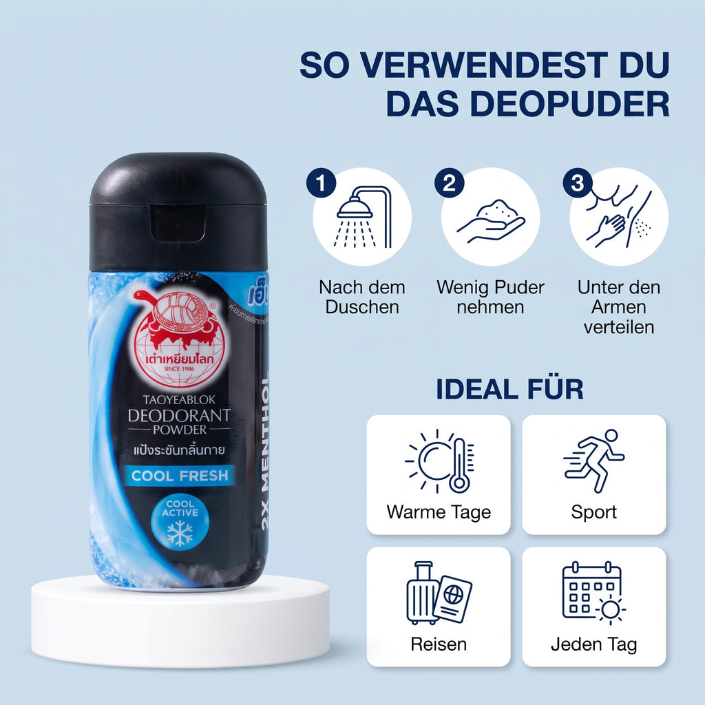 Taoyeablok Deodorant Powder Cool Fresh 22 g | So verwendest du