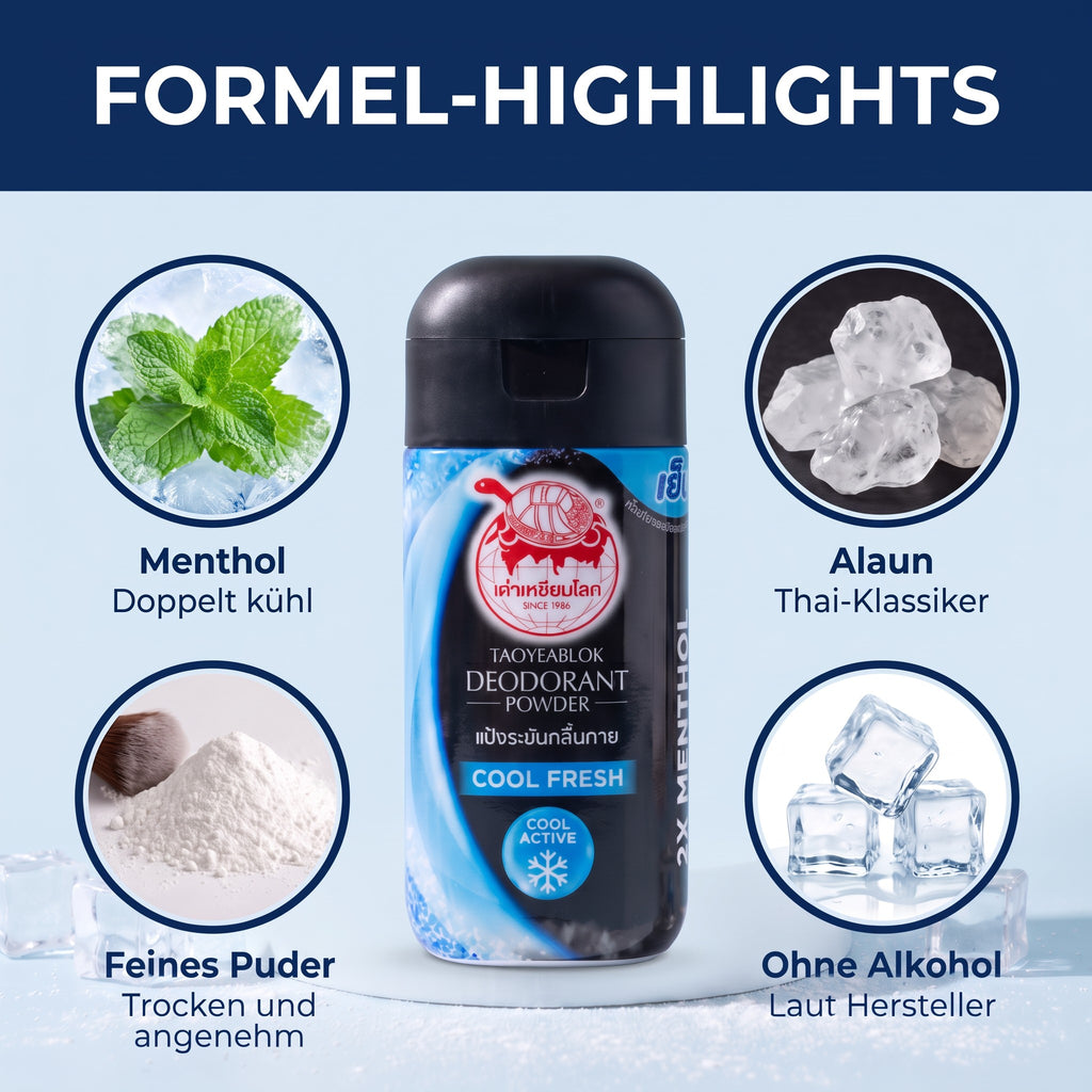 Taoyeablok Deodorant Powder Cool Fresh 22 g | Formel-Highlights