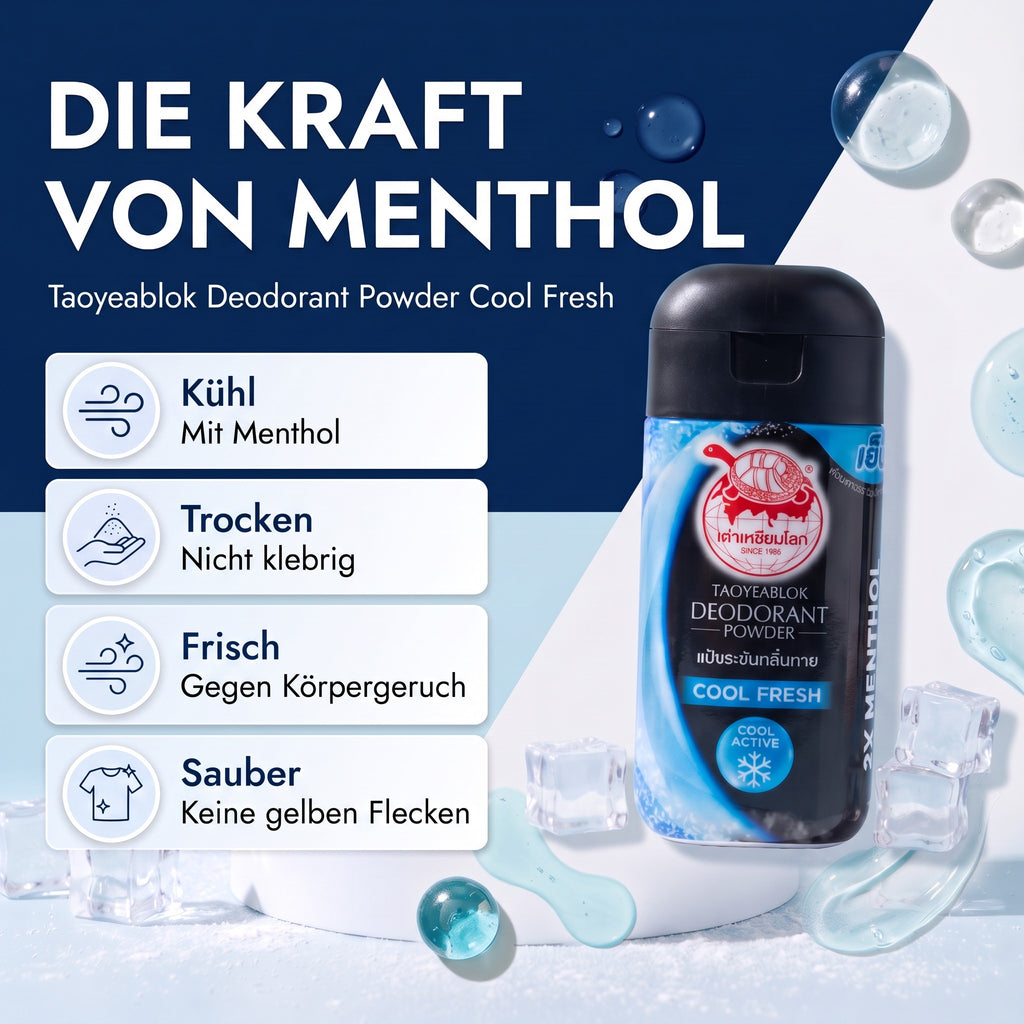 Taoyeablok Deodorant Powder Cool Fresh 22 g | Vorteile