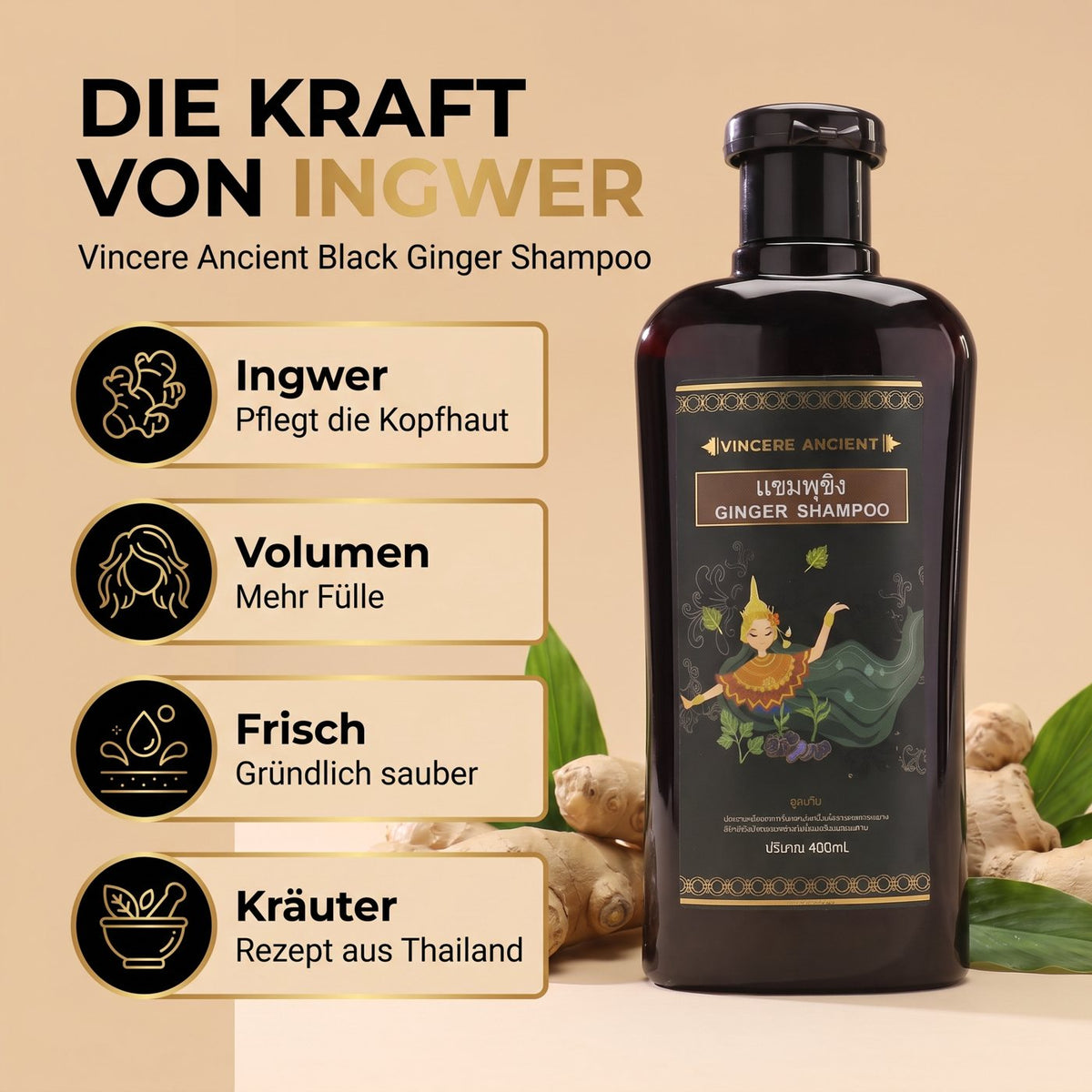 Vincere Ancient Black Ginger Shampoo – Benefits