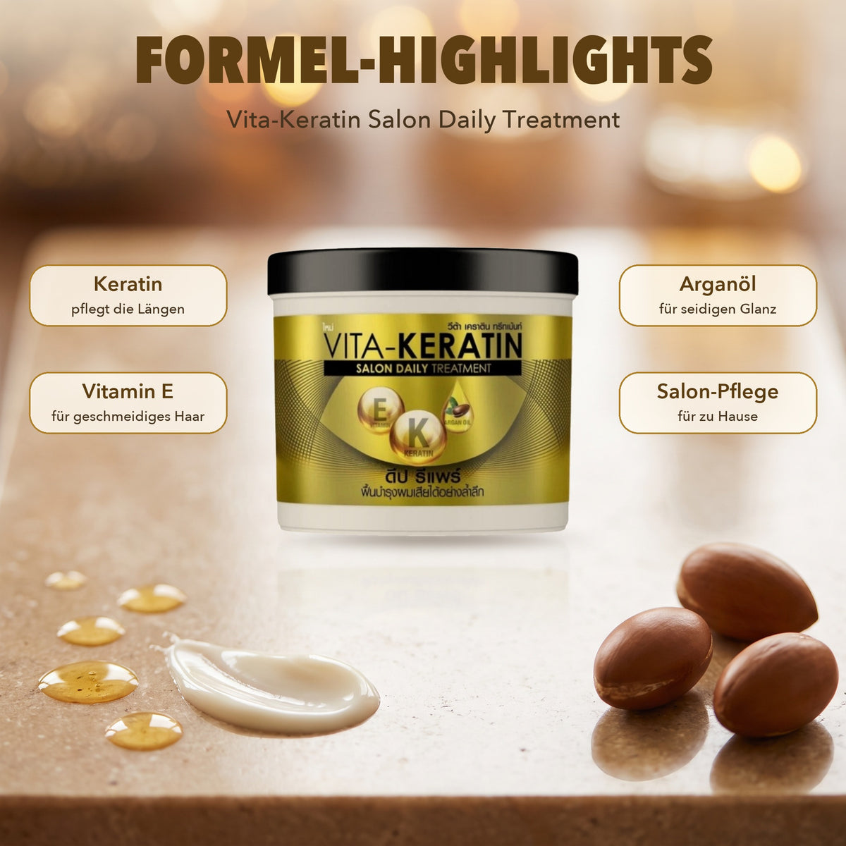 Vita-Keratin hair mask with keratin, vitamin E and argan oil